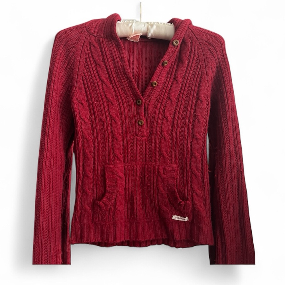 Vintage Red Y2K Wool Abercrombie & Fitch Sweater